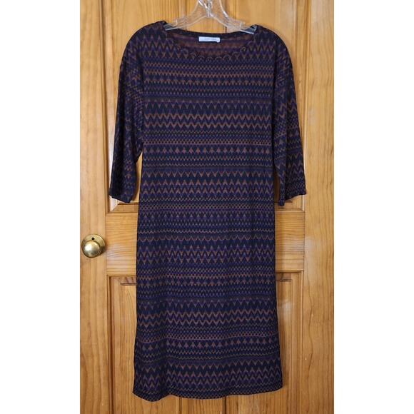 Zara Trafaluc Sweater Dress Women's Small Geometric Santa Fe Southwestern Boho - Picture 1 of 5